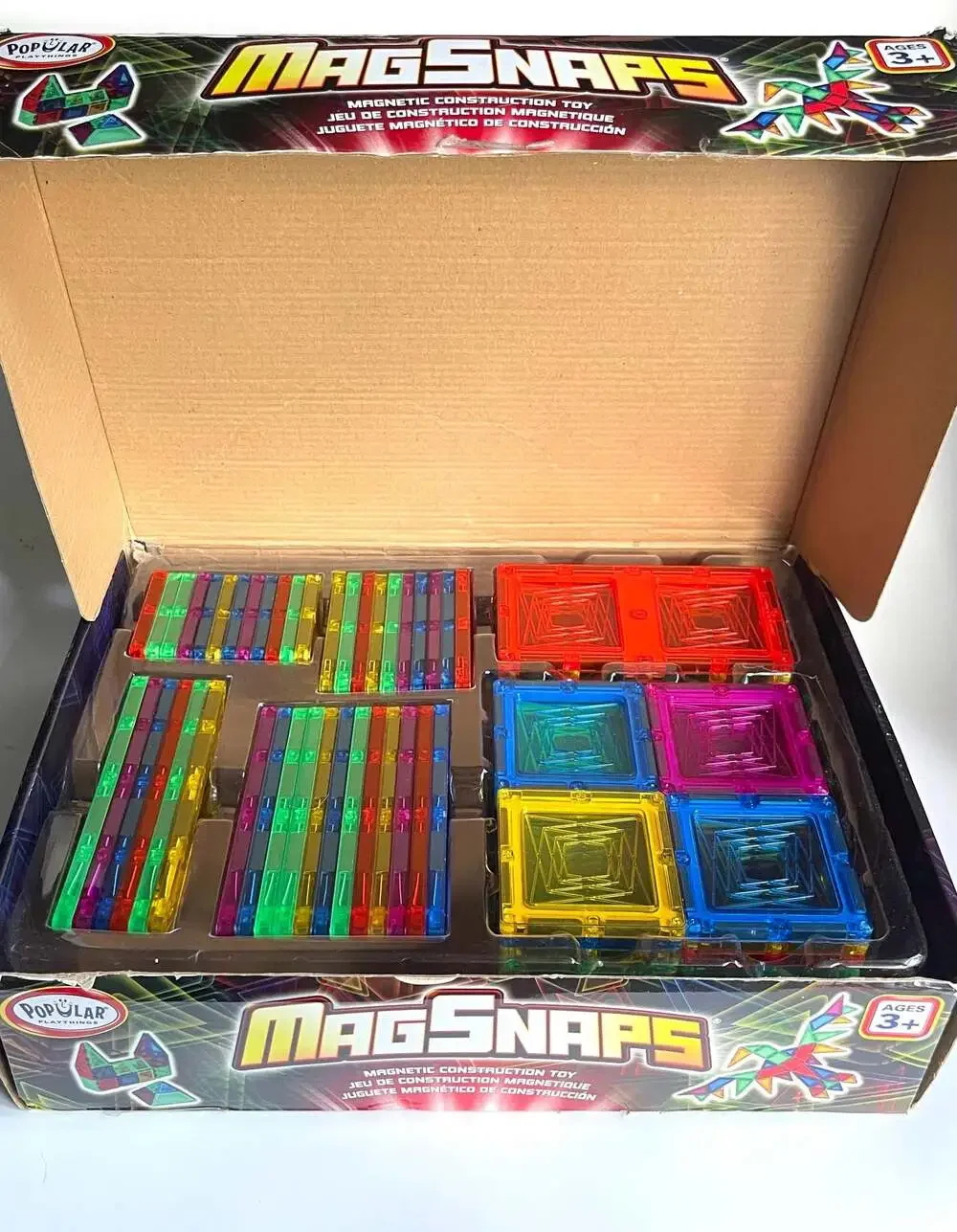 Popular Playthings MagSnaps 100 Piece Magnetic Construction Toy Set #18011